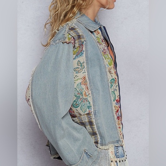 NEW 48 hr preview : “The Louisa”Floral Patchwork Denim Jacket - Picture 2 of 3